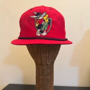 Red Bugs Bunny Cartoon Playing Golf Embroidered Cap